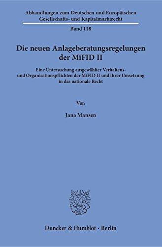 Die neuen Anlageberatungsregelungen der MiFID II